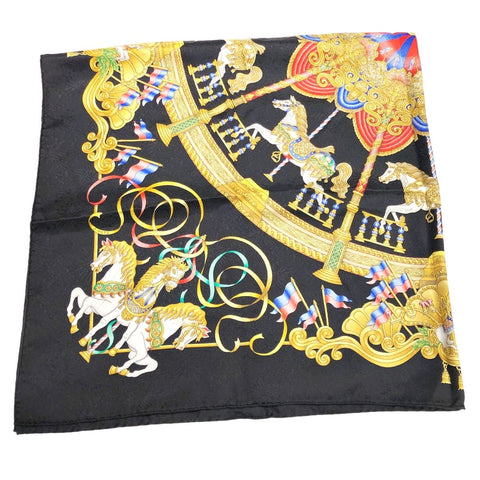 【中古】 HERMES エルメス カレ90 レディースマフラー・ストール   カレ90 LUNA PARK メリーゴーランド  23030645 YM