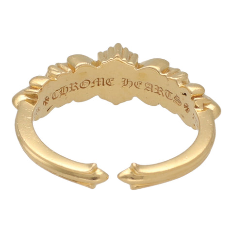 【中古】 CHROME HEARTS クロムハーツ ベイビークラシック ダブルフローラルクロス リング 15.5号 22K ゴールド 指輪 23034581 RS