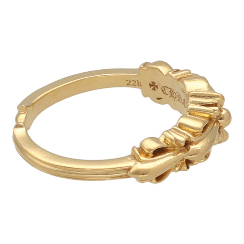 【中古】 CHROME HEARTS クロムハーツ ベイビークラシック ダブルフローラルクロス リング 15.5号 22K ゴールド 指輪 23034581 RS