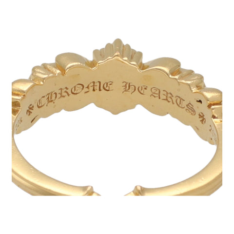 【中古】 CHROME HEARTS クロムハーツ ベイビークラシック ダブルフローラルクロス リング 15.5号 22K ゴールド 指輪 23034581 RS