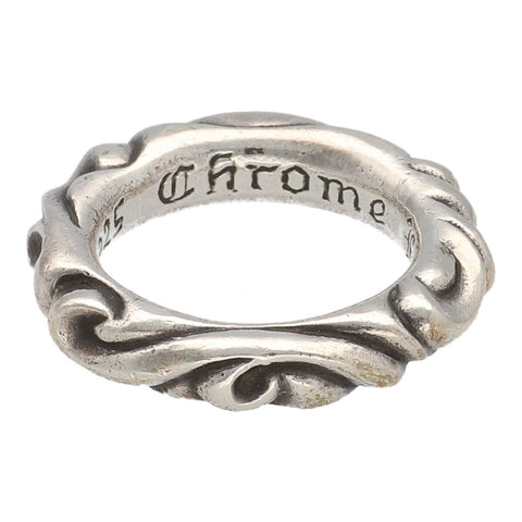 【中古】 CHROME HEARTS クロムハーツ スクロールバンドリング 指輪・リング   8号 指輪 シルバー アクセサリー ジュエリー メンズ レディース 23035131 AO