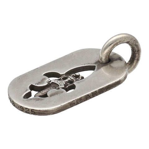 【中古】 CHROME HEARTS クロムハーツ フレアニーカットアウトダガードッグタグ スモール シルバー アクセサリー ペンダント ネックレス 23035383 AO