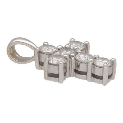 【中古】 EYEFUNNY アイファニー ブリリアントクロス S HCBC001 K18WG ホワイトゴールド ダイヤモンド ネックレス ペンダント チャーム トップ 23036126 RS