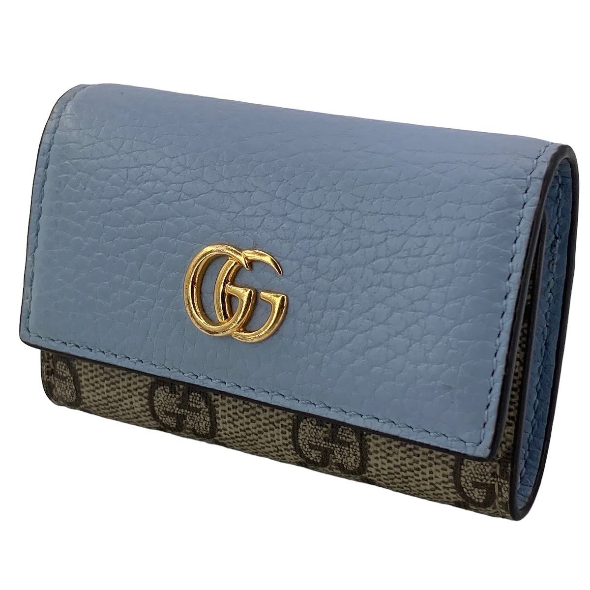 【中古】 GUCCI グッチ GGマーモント キーケース 6連 ブルー キーケース  456118  キーリング 小物 23037108 AS