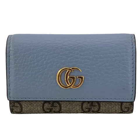 【中古】 GUCCI グッチ GGマーモント キーケース 6連 ブルー キーケース  456118  キーリング 小物 23037108 AS