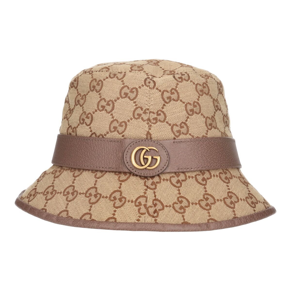 【中古】 GUCCI グッチ GGキャンバス フェドラハット S 576587 4HG62 2564 ベージュ ブラウン GGマーモント バケットハット 帽子 23037368 RS