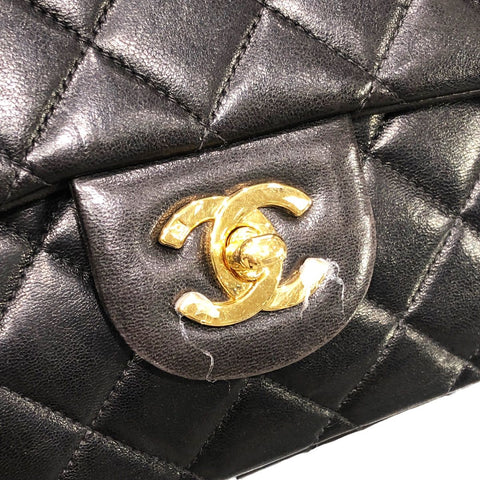 【中古】 CHANEL シャネル  バックパック マトラッセ25 リュック ラムスキン ブラック 23038213 AK