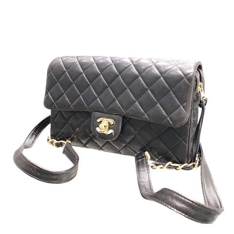 【中古】 CHANEL シャネル  バックパック マトラッセ25 リュック ラムスキン ブラック 23038213 AK