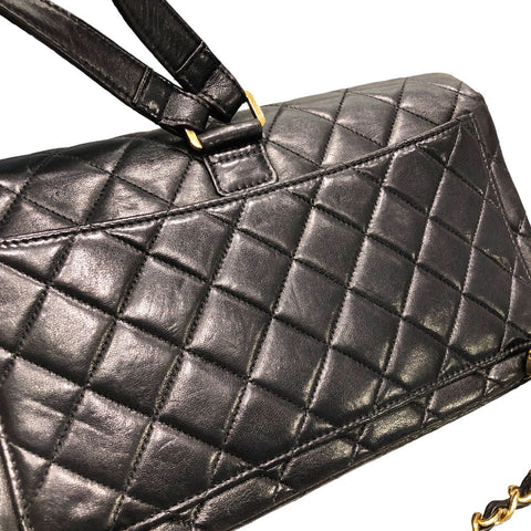 【中古】 CHANEL シャネル  バックパック マトラッセ25 リュック ラムスキン ブラック 23038213 AK