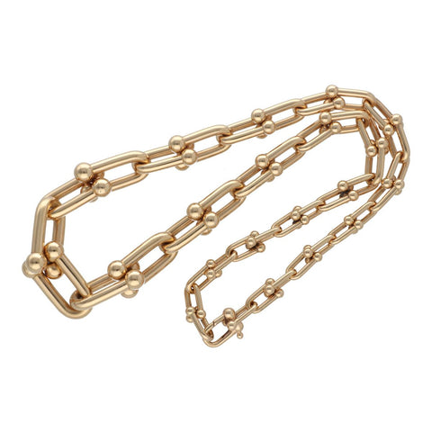 【中古】 Tiffany ＆ Co. ティファニー ハードウェア グラジュエイテッド リンク ネックレス 63008958 K18 ローズゴールド ピンクゴールド RG PG チェーン 23040026 RS
