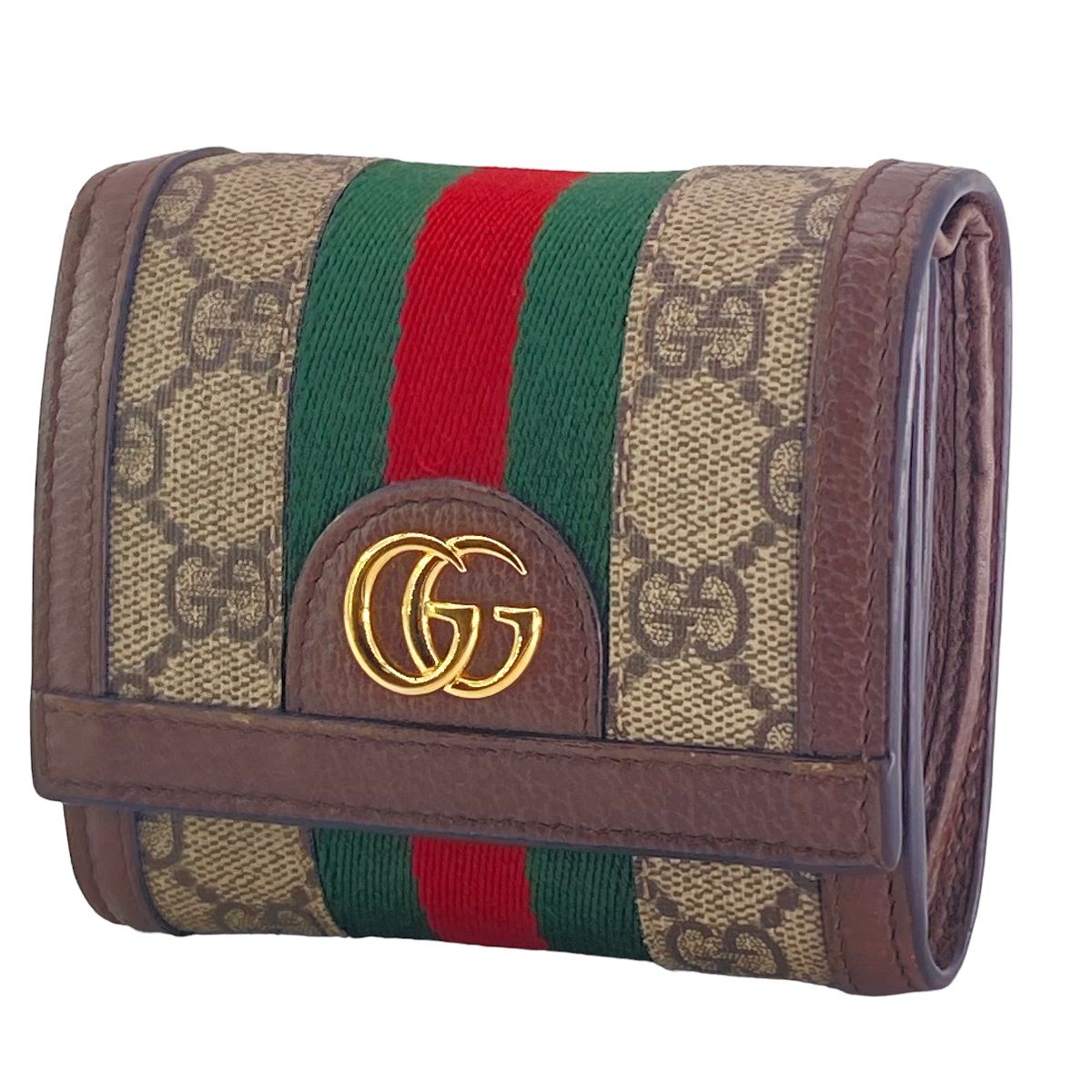 【中古】 GUCCI グッチ オフィディアGG ウォレット レディース 598662 ２つ折り財布 シェリーライン 23040068 AS