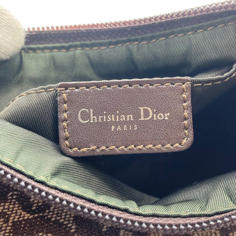 【中古】 Christian Dior クリスチャン・ディオール トロッター柄 ショルダーポーチ レディース ブラウン 鞄 バッグ 23040826 AS