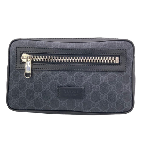 【中古】 GUCCI グッチ  GGスプリーム ボディバッグ・ウエストポーチ 474293 ブラック メンズ ベルトバッグ 23040838 AS