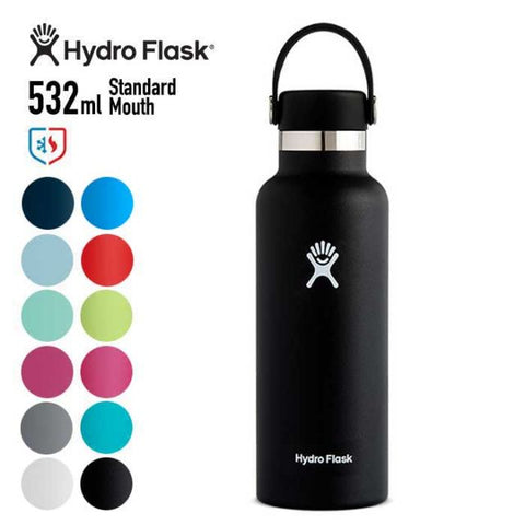 ハイドロフラスク 18oz 魔法瓶 タンブラー Hydro Flask HYDRATION Standard Mouth 18oz(532ml) 保冷・保温 ステンレスボトル おしゃれ ヨガ  ピクニック  旅行 トラベル フェス フィットネス スポーツ レジャー アウトドア ジム 水筒 890011 キャンプ アウトドア [220308]