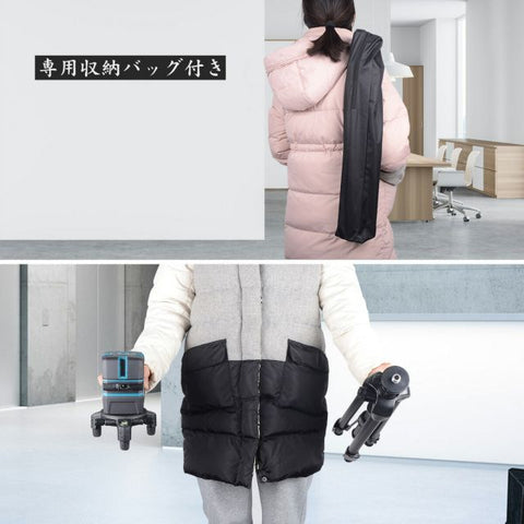 【新品】エレベーター三脚 ハンドル式 レーザー墨出し器用/測量機器用/屋内屋外両用 気泡管 収納袋 軽量アルミ合金製 TK-1011JP