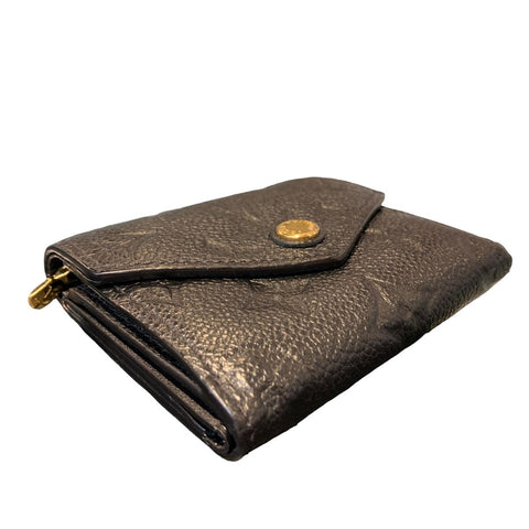 【中古】 LOUIS VUITTON ルイ・ヴィトン ポルトフォイユ・ヴィクトリーヌ M64060 モノグラム・アンプラント ブラック レディース財布 20026713 RD
