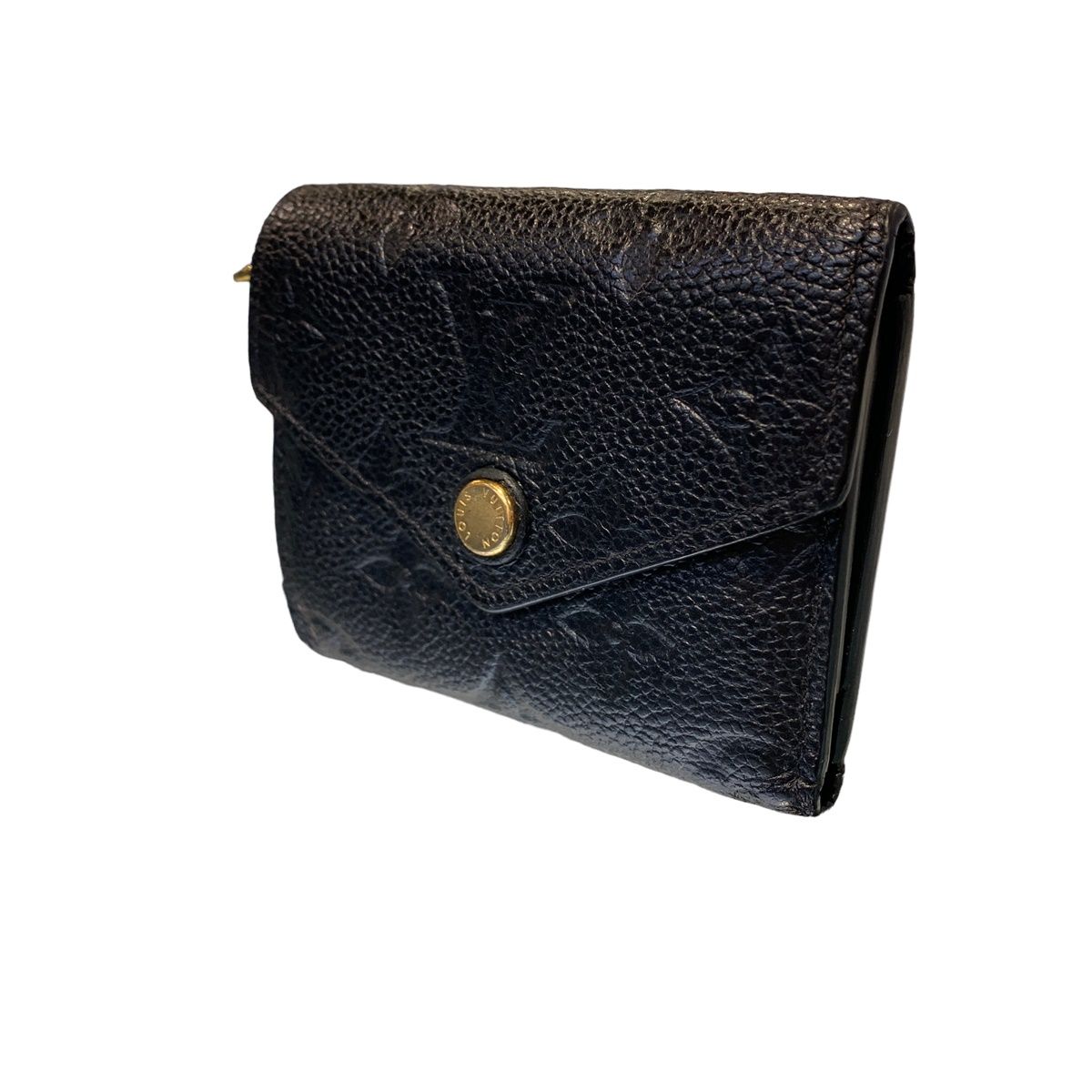 【中古】 LOUIS VUITTON ルイ・ヴィトン ポルトフォイユ・ヴィクトリーヌ M64060 モノグラム・アンプラント ブラック レディース財布 20026713 RD