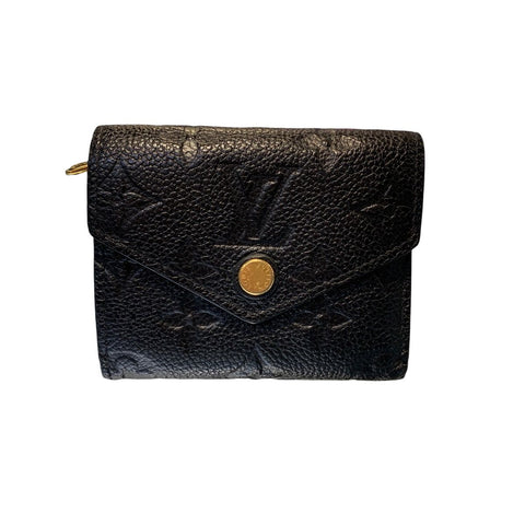 【中古】 LOUIS VUITTON ルイ・ヴィトン ポルトフォイユ・ヴィクトリーヌ M64060 モノグラム・アンプラント ブラック レディース財布 20026713 RD