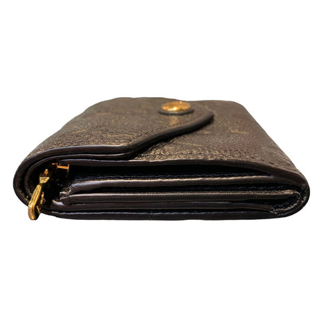 【中古】 LOUIS VUITTON ルイ・ヴィトン ポルトフォイユ・ヴィクトリーヌ M64060 モノグラム・アンプラント ブラック レディース財布 20026713 RD