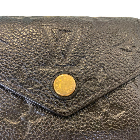 【中古】 LOUIS VUITTON ルイ・ヴィトン ポルトフォイユ・ヴィクトリーヌ M64060 モノグラム・アンプラント ブラック レディース財布 20026713 RD