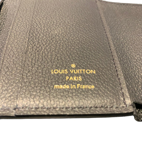 【中古】 LOUIS VUITTON ルイ・ヴィトン ポルトフォイユ・ヴィクトリーヌ M64060 モノグラム・アンプラント ブラック レディース財布 20026713 RD