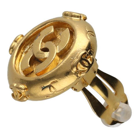 【中古】 CHANEL シャネル ヴィンテージ ココマーク イヤリング ゴールド ラウンド 丸形 アクセサリー 21008984RS