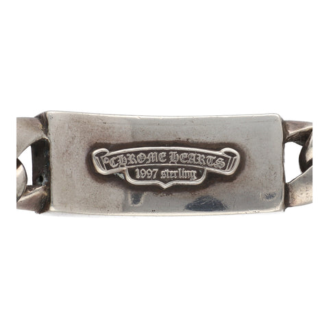 【中古】 CHROME HEARTS クロムハーツ ダブルIDブレスレット フローラルクロス フローラルクロスハート 8リンク バングル シルバー アクセサリー 21033952 AO