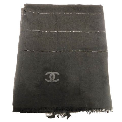 【中古】 CHANEL シャネル  レディースマフラー・ストール   ロゴ ストール  21039201 YM