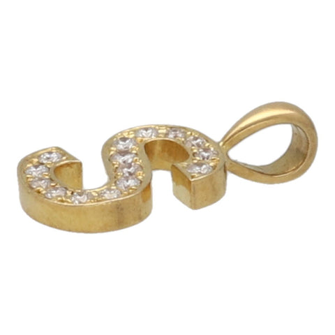 【中古】 EYEFUNNY アイファニー アルファベット S HALPD012 K18 イエローゴールド ダイヤモンド ネックレス ペンダント チャーム トップ 21042595 RS