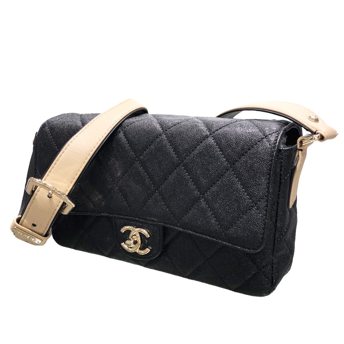 【中古】 CHANEL シャネル  ショルダーバッグ マトラッセ ソフトキャビアスキン ショルダーバッグ 21043990 AK