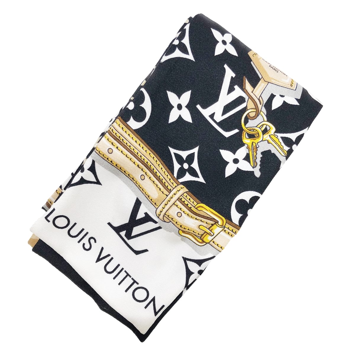 【中古】 LOUIS VUITTON ルイ・ヴィトン バンドー モノグラム コンフィデンシャル メンズスカーフ  M78656 ツイリー スカーフ 22005709 YM