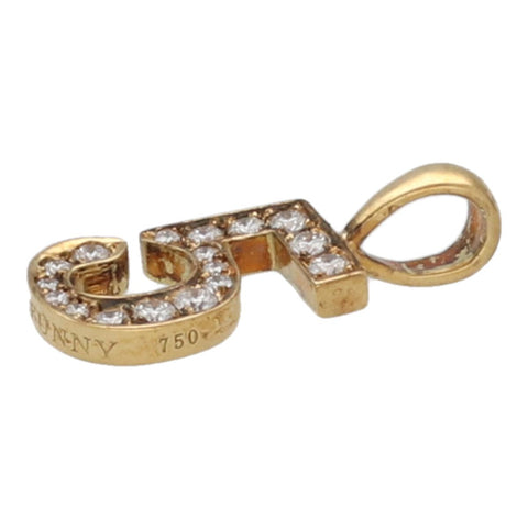 【中古】 EYEFUNNY アイファニー ナンバー NO.5 HNBD005 K18 イエローゴールド ダイヤモンド 数字 ネックレス ペンダント チャーム トップ 22010352 RS