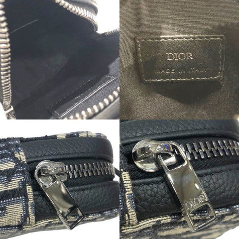 【中古】 Christian Dior クリスチャン・ディオール オブリーク D-TOUCH ﾊﾞｰﾃｨｶﾙ NANO ﾎﾟｰﾁ ネイビー 2ESBC271YSE_H05E 22021299 HO