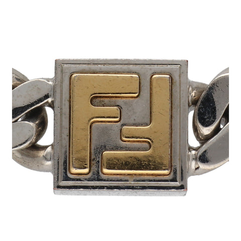 【中古】 Fendi フェンディ FF チェーン ブレスレット 7AJ294B08F0F0N シルバー ゴールド 喜平 ズッカ 22022641 RS