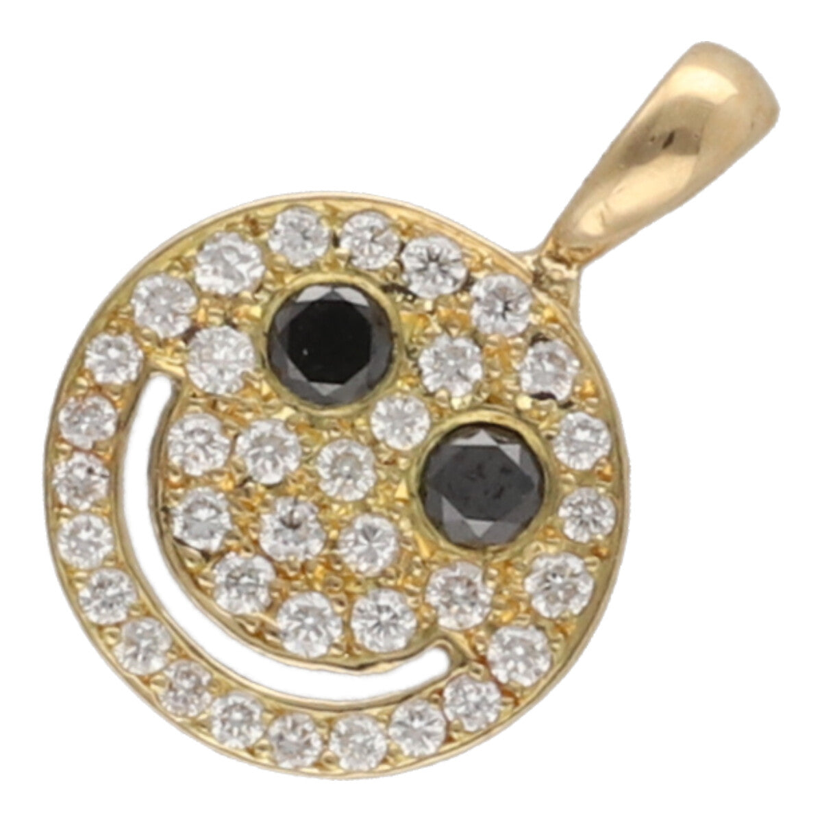 【中古】 EYEFUNNY アイファニー ダイヤモンド スマイル S ブラックアイズ HSM005 K18 ゴールド ネックレス ペンダント トップ チャーム 22024735 RS