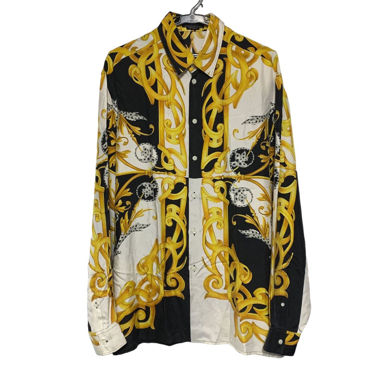 【中古】 VERSACE ヴェルサーチ バロック総柄 シルク シャツ A84050 トップス 長袖シャツ ワイシャツ ドレスシャツ メンズ オーバーサイズ 22034275 AO