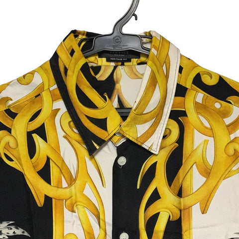 【中古】 VERSACE ヴェルサーチ バロック総柄 シルク シャツ A84050 トップス 長袖シャツ ワイシャツ ドレスシャツ メンズ オーバーサイズ 22034275 AO