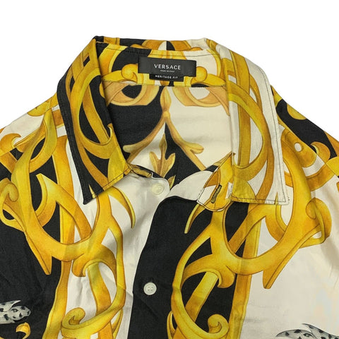 【中古】 VERSACE ヴェルサーチ バロック総柄 シルク シャツ A84050 トップス 長袖シャツ ワイシャツ ドレスシャツ メンズ オーバーサイズ 22034275 AO