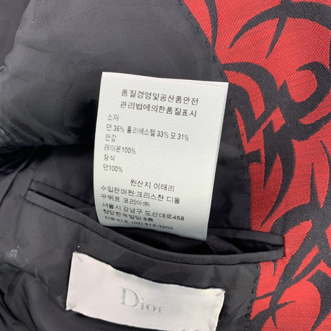 【中古】 Christian Dior クリスチャン・ディオール ATELIER テーラードジャケット 46 DIOR 833C256Q4338 レッド ブラック トライバル 総柄 22034277 RS