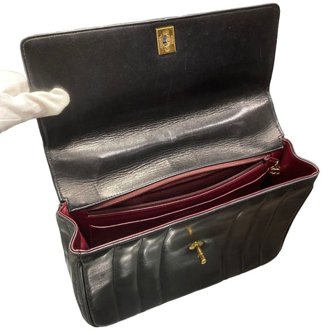 【中古】 CHANEL シャネル  ハンドバッグ マドモアゼル ラムスキン ハンドバッグ 黒 レディース ギャラ付き 22034761 AS