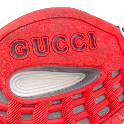 【中古】 GUCCI グッチ  スニーカー テクニカル ニット スニーカー 680900 メンズ  靴 レッド 7.5サイズ 23000021 AS