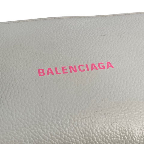 【中古】 BALENCIAGA バレンシアガ メンズ ラウンドジップウォレット 白 長財布 23002122 AS