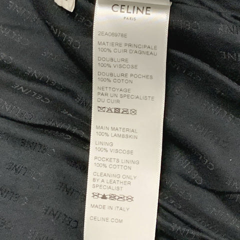 【中古】 CELINE セリーヌ 21AW ラムスキン キルティング ジャケット 2EA06978E.38NO ブルゾン レザー アウター レディース 23003640 AO