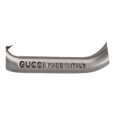 【中古】 GUCCI グッチ ロゴ キーホルダー ネジロック式カラビナ ガンメタルカラー  23004556 MK