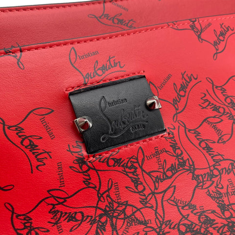 【中古】 Christian Louboutin クリスチャンルブタン クラッチバッグ 赤 スカイポーチ ストラップ付 1195275 メンズ 23005510 AS