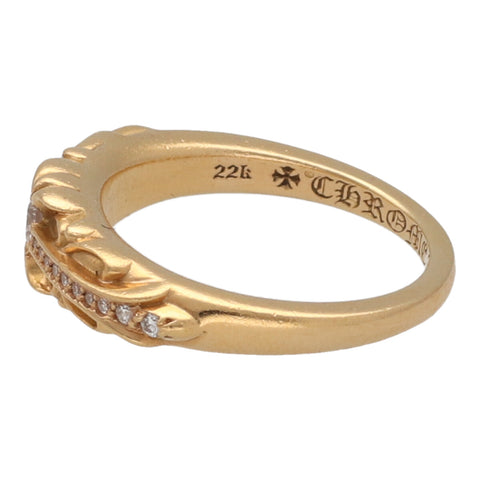 【中古】 CHROME HEARTS クロムハーツ ベイビー クラシック フローラルクロス リング 13号 22K ダイヤモンド パヴェ 指輪 23005526 RS
