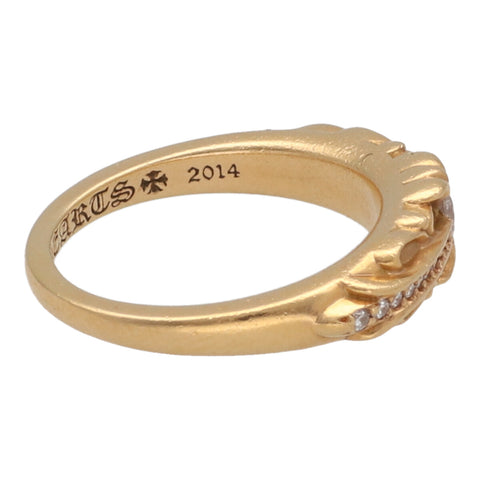 【中古】 CHROME HEARTS クロムハーツ ベイビー クラシック フローラルクロス リング 13号 22K ダイヤモンド パヴェ 指輪 23005526 RS