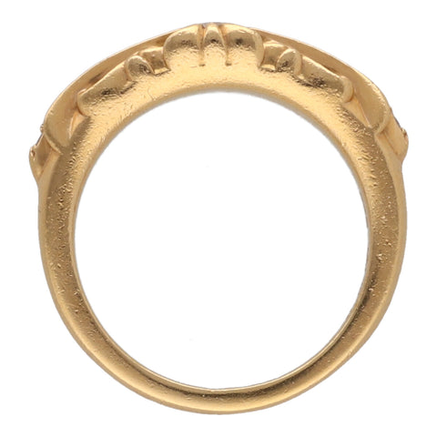 【中古】 CHROME HEARTS クロムハーツ ベイビー クラシック フローラルクロス リング 13号 22K ダイヤモンド パヴェ 指輪 23005526 RS