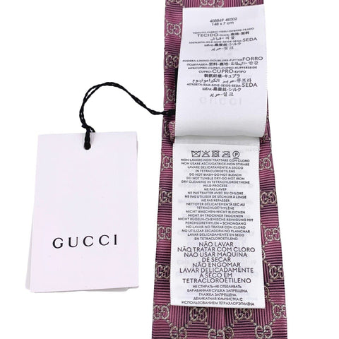 【中古】 GUCCI グッチ  ネクタイ  408869 4E002 GG柄 ネクタイ パープル 23006303 YM