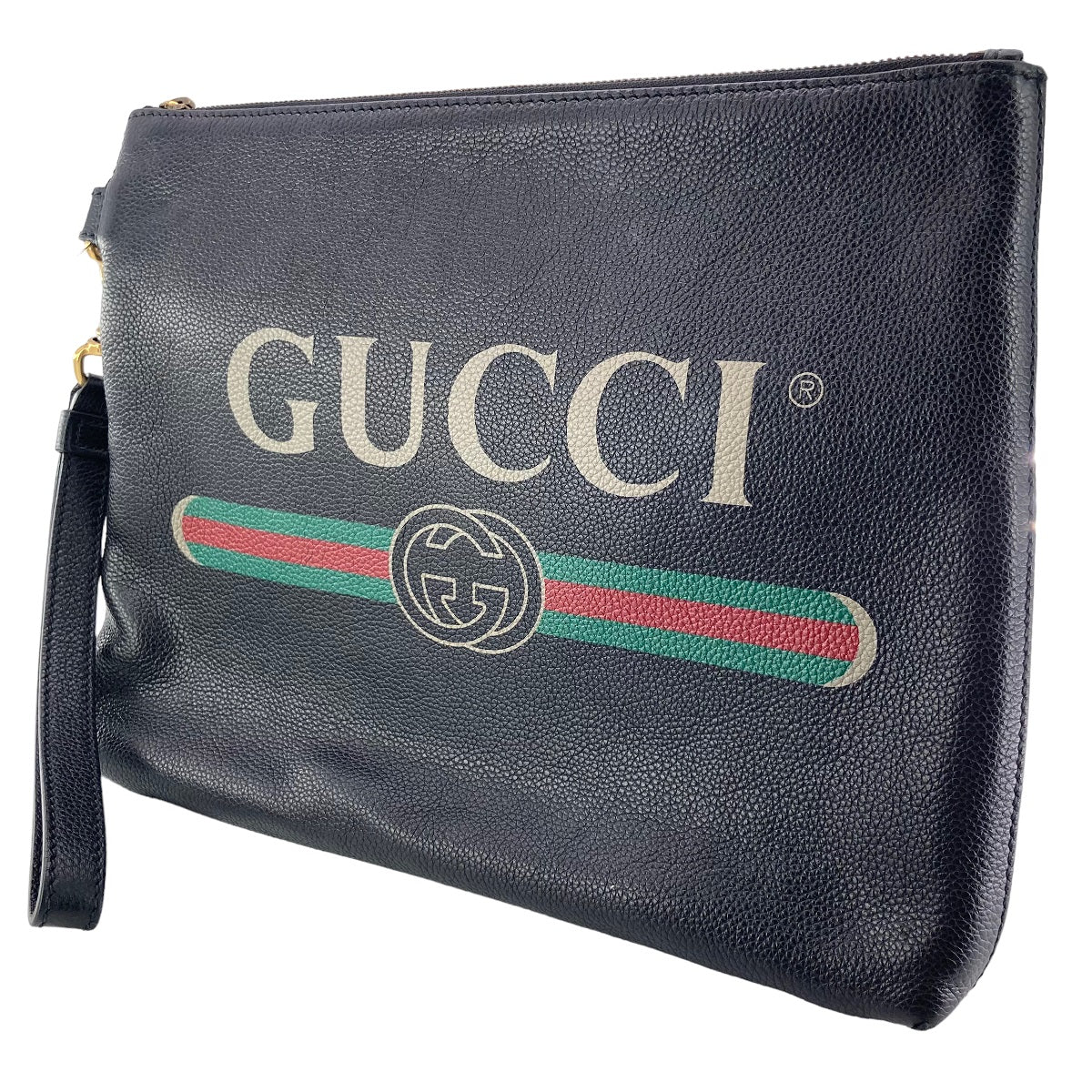 【中古】 GUCCI グッチ ヴィンテージ ロゴ クラッチバッグ メンズ 黒 572770 ストラップ付 セカンドバッグ 23008792 AS